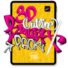 Load image into Gallery viewer, 3D Outline Brush Pack for Procreate