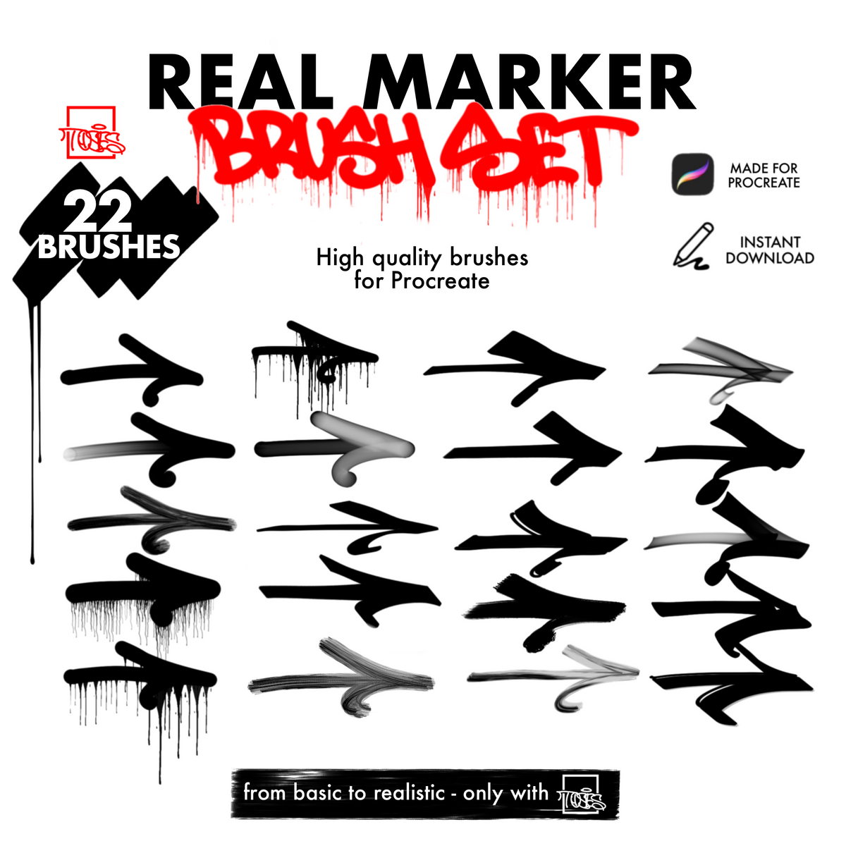 Real Graffiti Bundle - Spray Can & Marker Brushes