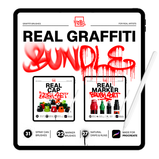 Real Graffiti Bundle - Spray Can & Marker Brushes